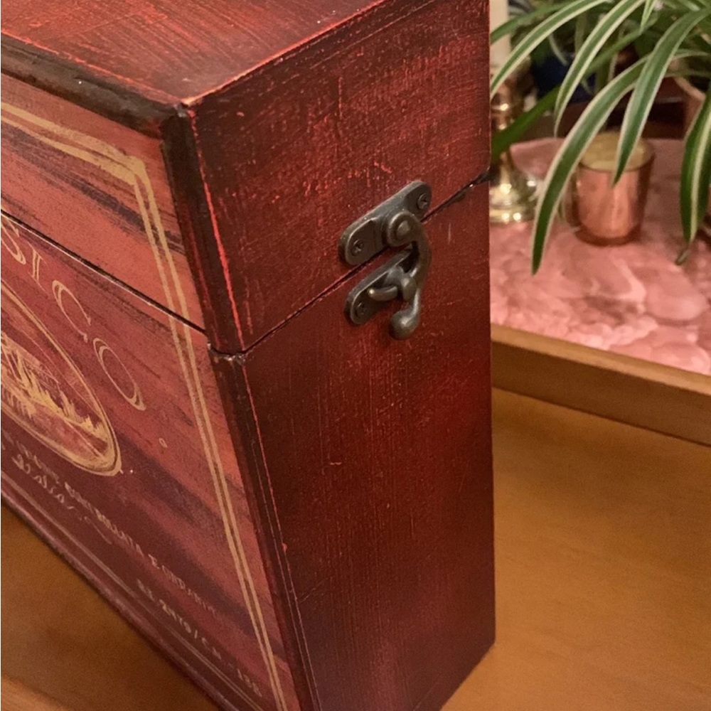 Wine Wood Storage Box Wooden Chianti Classico with Handle Carrying Case - Picture 3 of 7